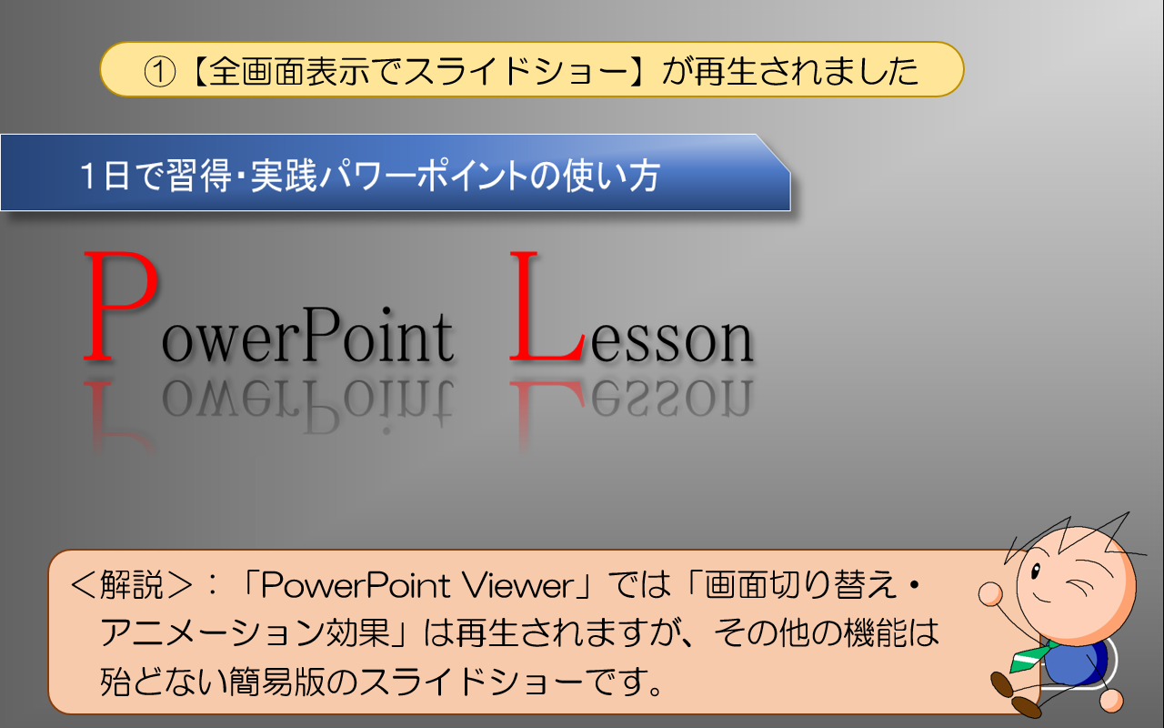 「PowerPoint Viewer」では簡易版のスライドショー
